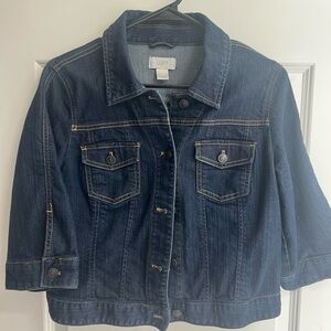 LOFT Women's Denim Jacket - Dark Blue